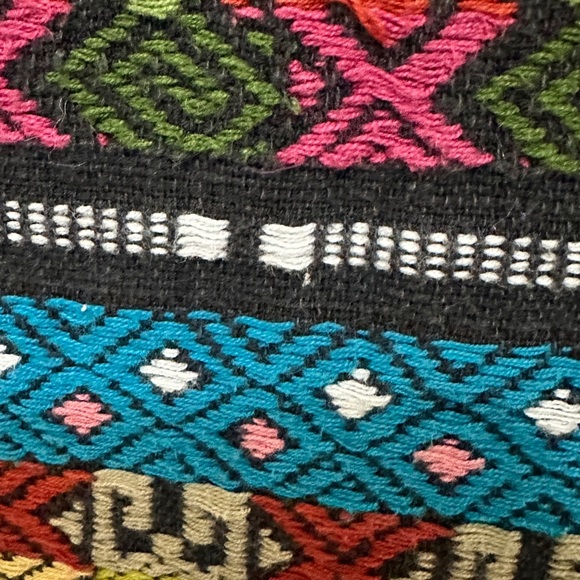 184 Chico's | EUC India Boho Vest - Blue Yellow Colorful Aztec Pattern (Size 1) - Picture 6 of 11